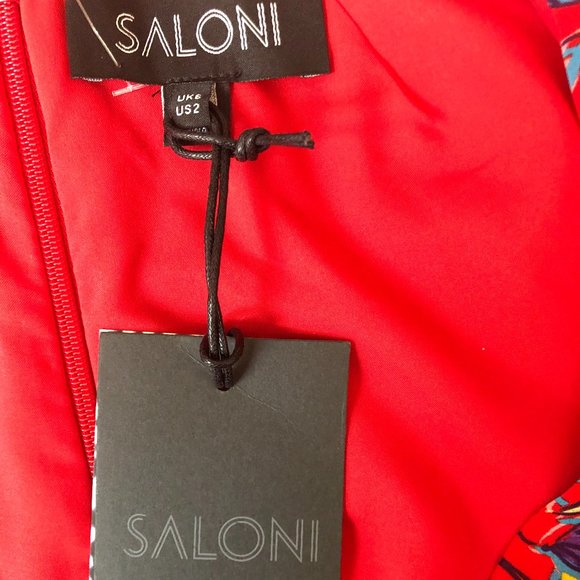 Pia Printed V-Neck Flounce Short Dress from SALONI - Picture 5 of 7